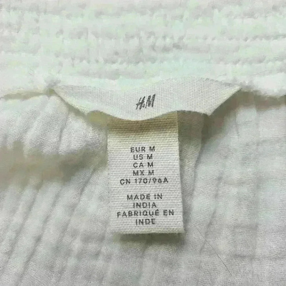 H & M White Flowy Dress Boho Size M - Picture 2 of 6